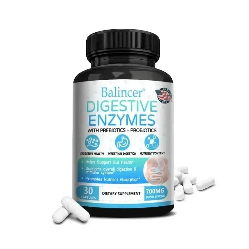 Cápsulas probióticas de enzimas digestivas orgánicas, nutrición prebiótica, digestión y salud intestinal, inmunidad adecuada para adultos y hombres — image 11