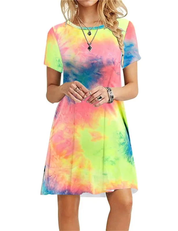 Leopard Muster Frauen 3D Druck Mode Kleider Kurzarm Sommer Lose Beiläufige Kurze Kleid Streetwear Damen Mini Kleid — image 5