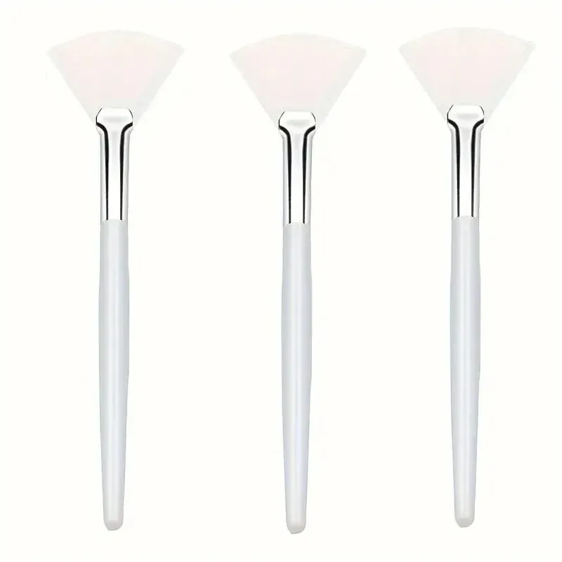 3/6/12pcs Pennello a ventaglio Pennelli per maschera facciale Multi uso Ventilatore morbido Pennello per trucco viso Applicatore di acido per le donne Ragazze Strumenti di pulizia
