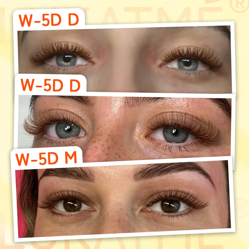 Brown 5D M Curl Fox Eyelash Extensions 7-14mm Premium Soft Volume 5D Lashes Foxy Eye Brown False Mink 5D W Eyelashes — image 7
