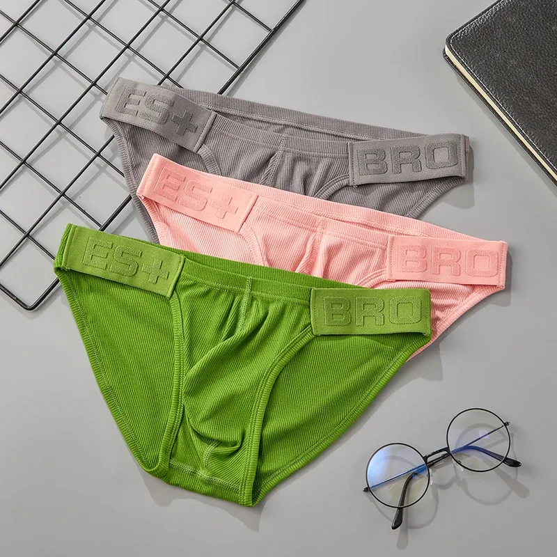 Herrenunterwäsche, einfarbig, niedrige Taille, schweißabsorbierend, großer U-konvexer Beutel, sexy Herren-Slips — image 2