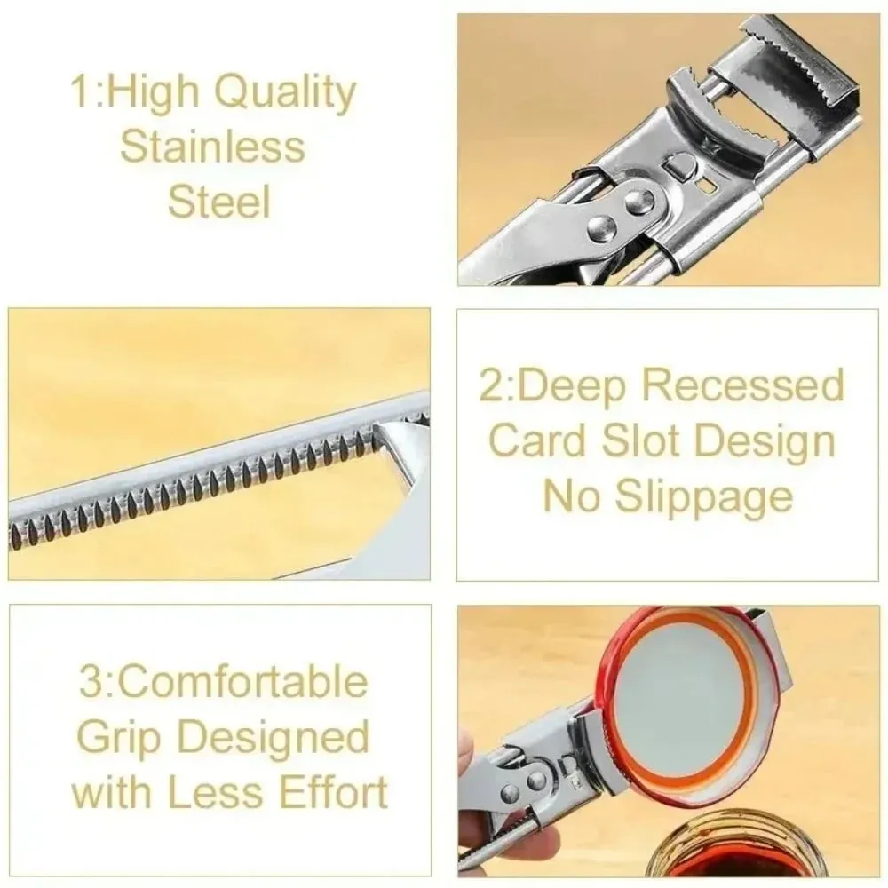 1/2Pcs Heavy Duty Stainless Steel Adjustable Multi Function Labor Saving Bottle Jar Can Opener Easy Grip Kitchen Tool Accessorie — image 8