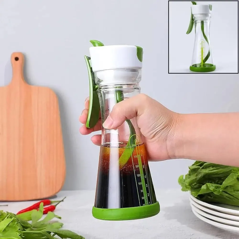 Salad Dressing Mixer Bottle Leak Proof Salad Dressing Shaker Portable Salad Dressing Container with Scale for Home Kitchen