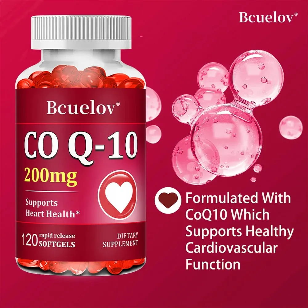 Coenzyme Q10 Capsules 200mg - Provides Energy Promotes Heart Cardiovascular Health Circulation Support Antioxidant — image 4
