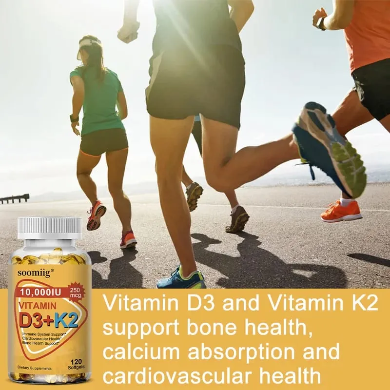 Suplemen Vitamin D3 K2 Softgel Capsule Menyokong Tulang Sendi dan Kesihatan Imun Tulang Kuat & Sihat untuk Lelaki Wanita — image 2