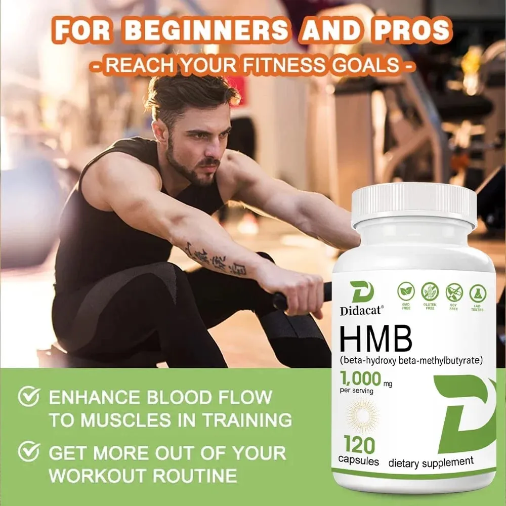 Super Strength HMB Supplement 1000mg per Serving with Vitamin D3 to Help Muscle Growth Lean Muscle Mass & Workout Recovery — image 3