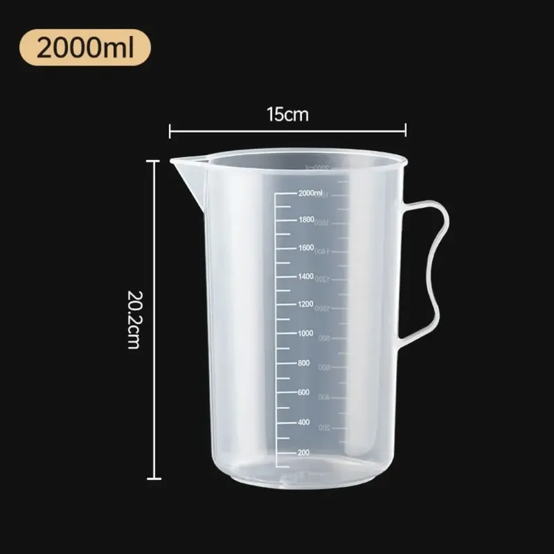 ถ้วยตวงพลาสติกโปร่งใสห้องปฏิบัติการ Beaker สำเร็จการศึกษาของเหลวเหยือกถ้วยครัวเบเกอรี่ทำอาหารการวัดขนาดคอนเทนเนอร์ — image 16