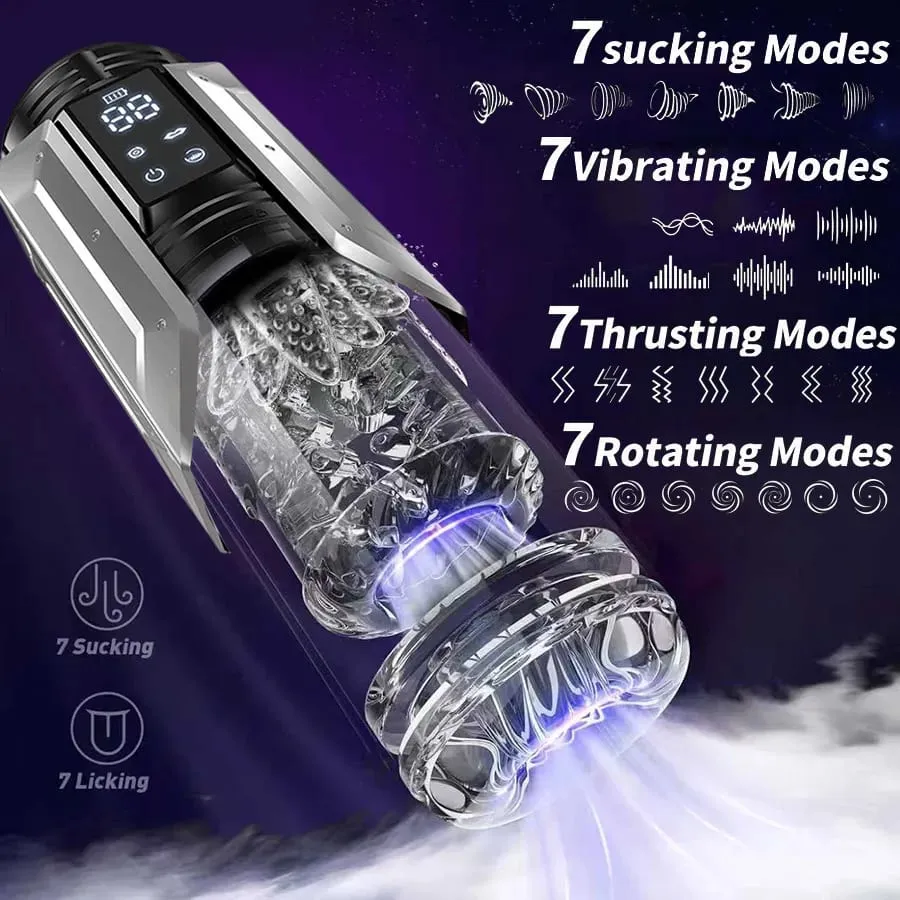 Masturbateur automatique pour homme, avec 7 poussées rotatives, léchage de chatte de poche pour adulte, jouet sexuel, Machine à sexe pour pipe — image 5
