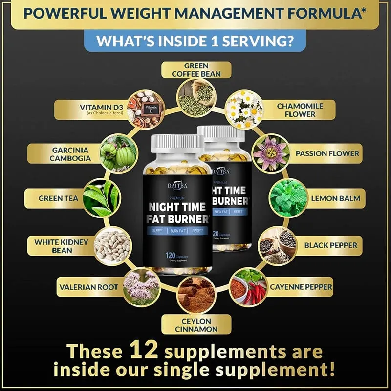 Nighttime Fat Burner - Supports Cardiovascular and Digestive Health Improves Sleep and Increases Muscle Mass and Metabolism — image 2