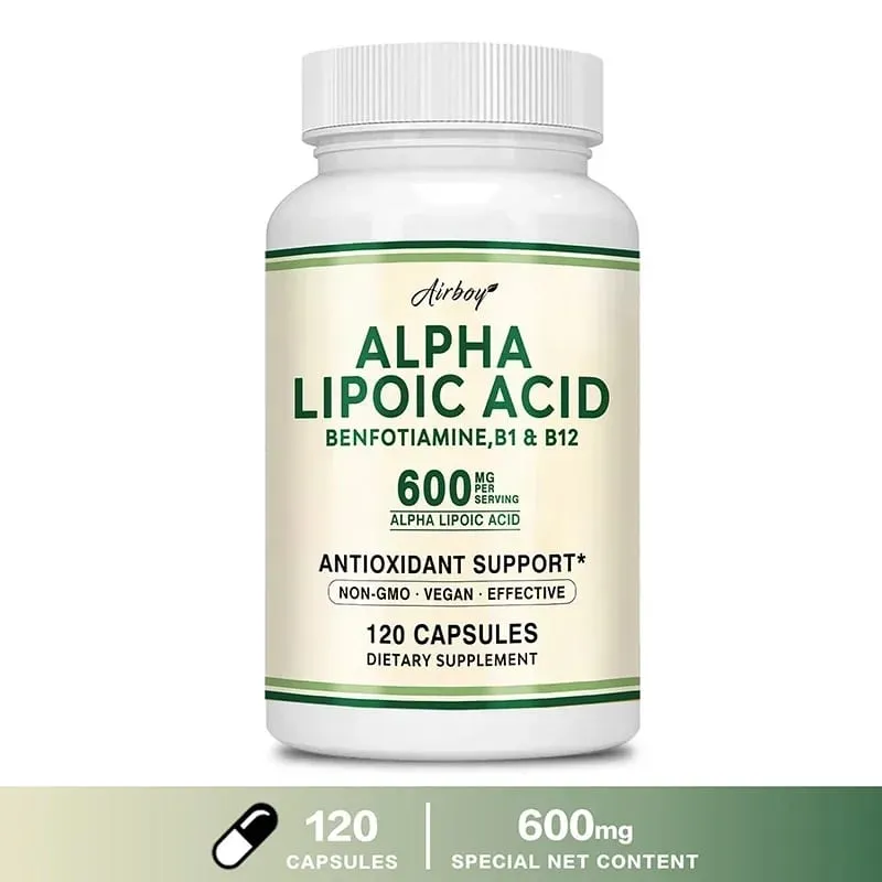 Alpha Lipoic Acid Capsules - Promotes Nervous System Health Blood Circulation Cardiovascular Support Brain Health