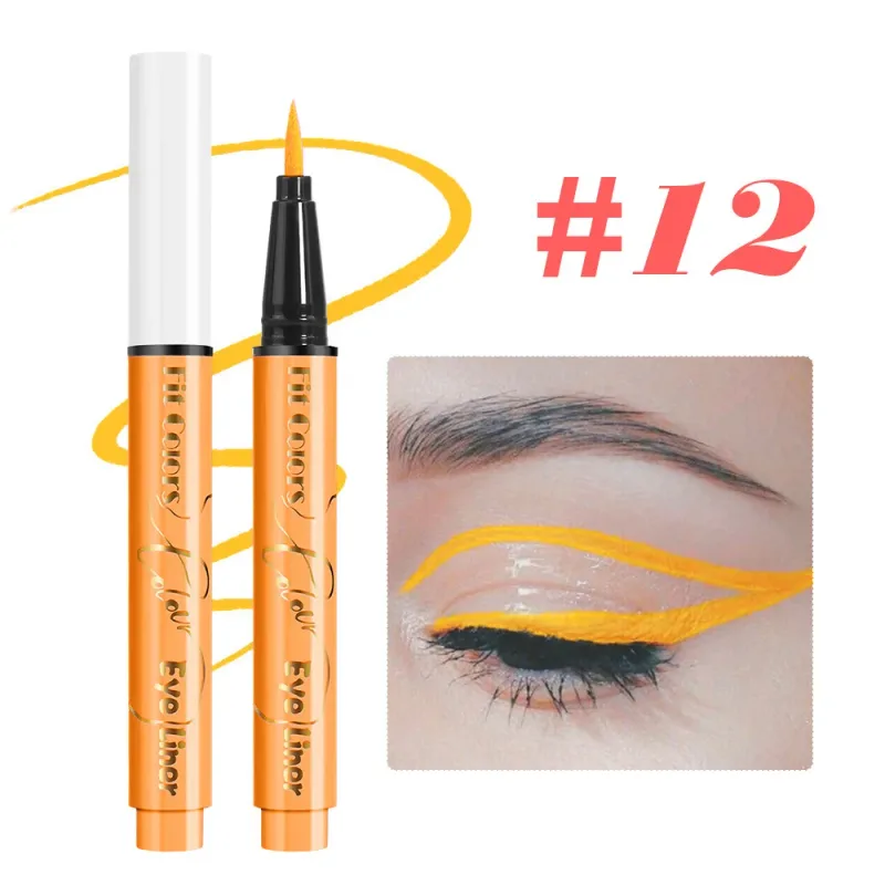 12-color UV Fluorescent Eyeliner Pen Neon UV Reactive Liquid Eyeliner Waterproof Long Lasting Matte Colorful Eye Liner Makeup — image 12