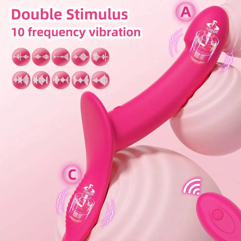 Vibrador vibratório com alça ajustável, vibrador com 10 modos de vibração, brinquedo sexual vestível para casais femininos, lésbicas — image 2