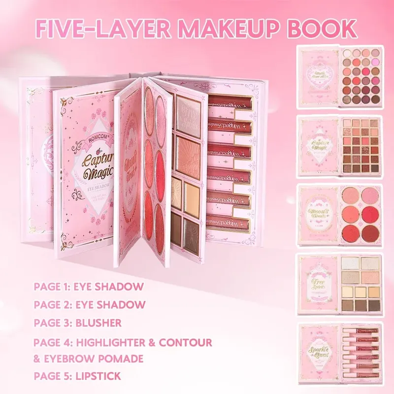5 ชั้น All In One Makeup Book Palette 48 อายแชโดว์ + 6 Blush + Contour Highlight Brow Pomade + 6 ลิปสติก Full Face แต่งหน้าชุด — image 4