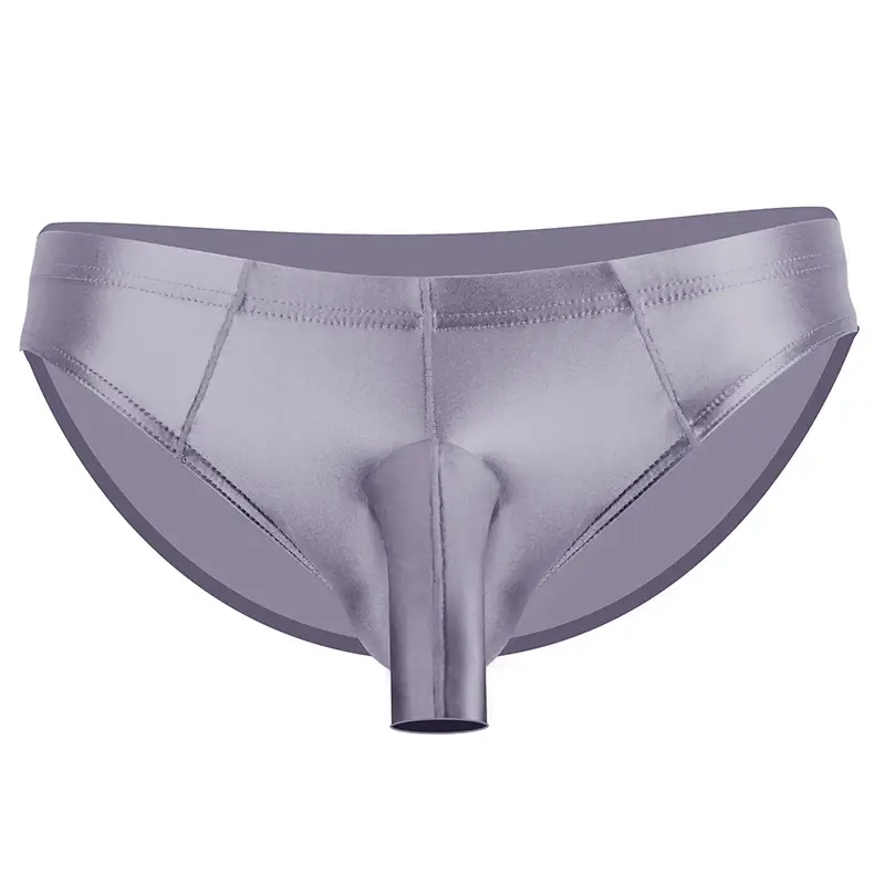 High Elastic Bikini Briefs gay Men's glossy underwear open Pouch Panties Men Smooth gay underwear — image 21