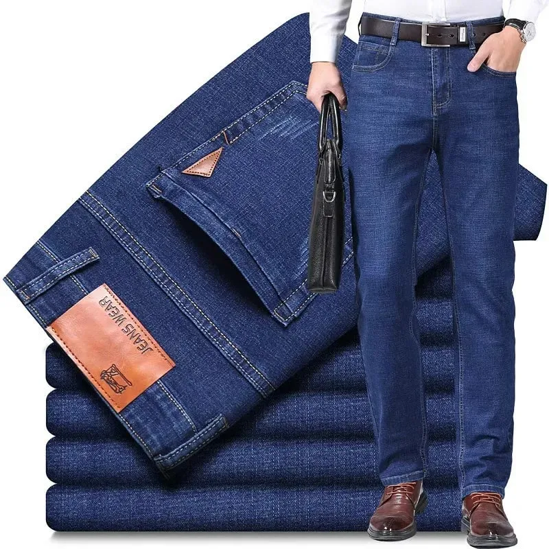 Jean extensible droit décontracté pour hommes, nouveau pantalon en Denim de travail classique bleu noir, à la mode, vêtements de marque masculine, printemps automne 2026 — image 7
