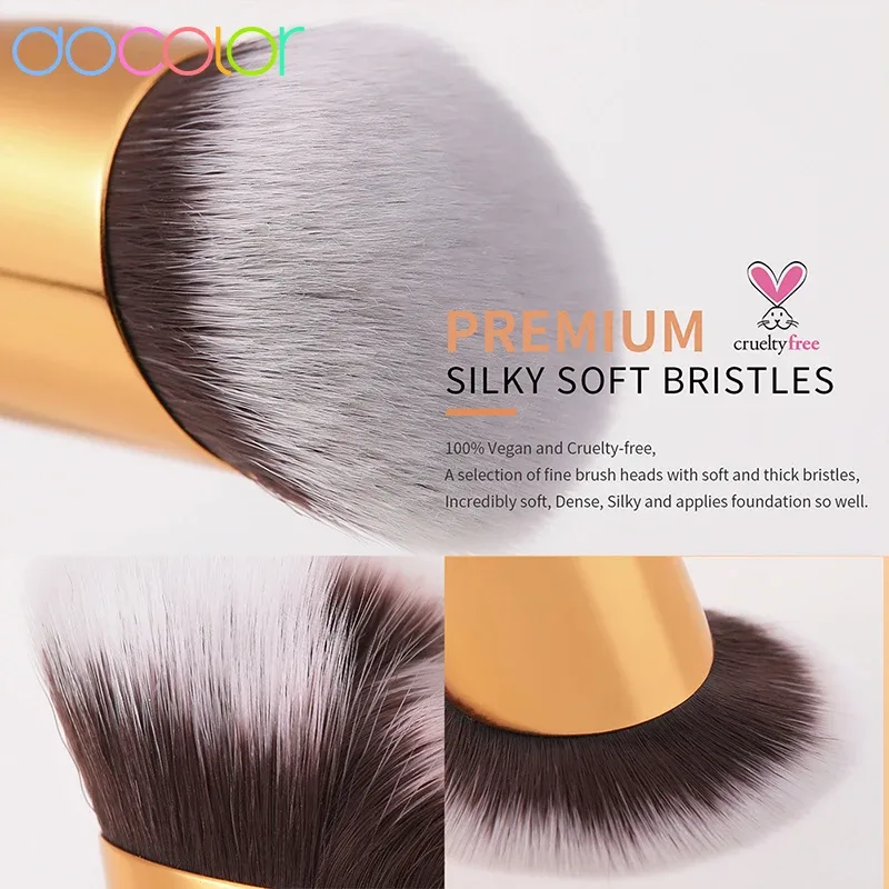 Docolor-brocha para base y corrector, cabezal oblicuo, base líquida, corrector, brochas para mezclar cosméticos, herramienta de belleza