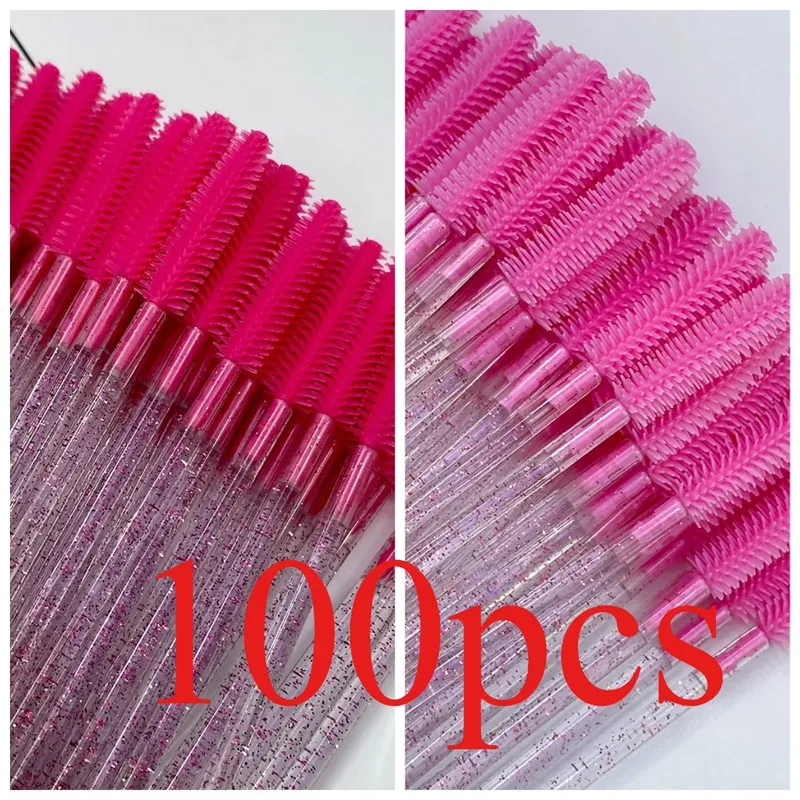 50/100 Pcs Silicone Crystal Mascara Wands Disposable Diamond Eyelash Brushes Comb Beauty Makeup Brush Tools for Women — image 17