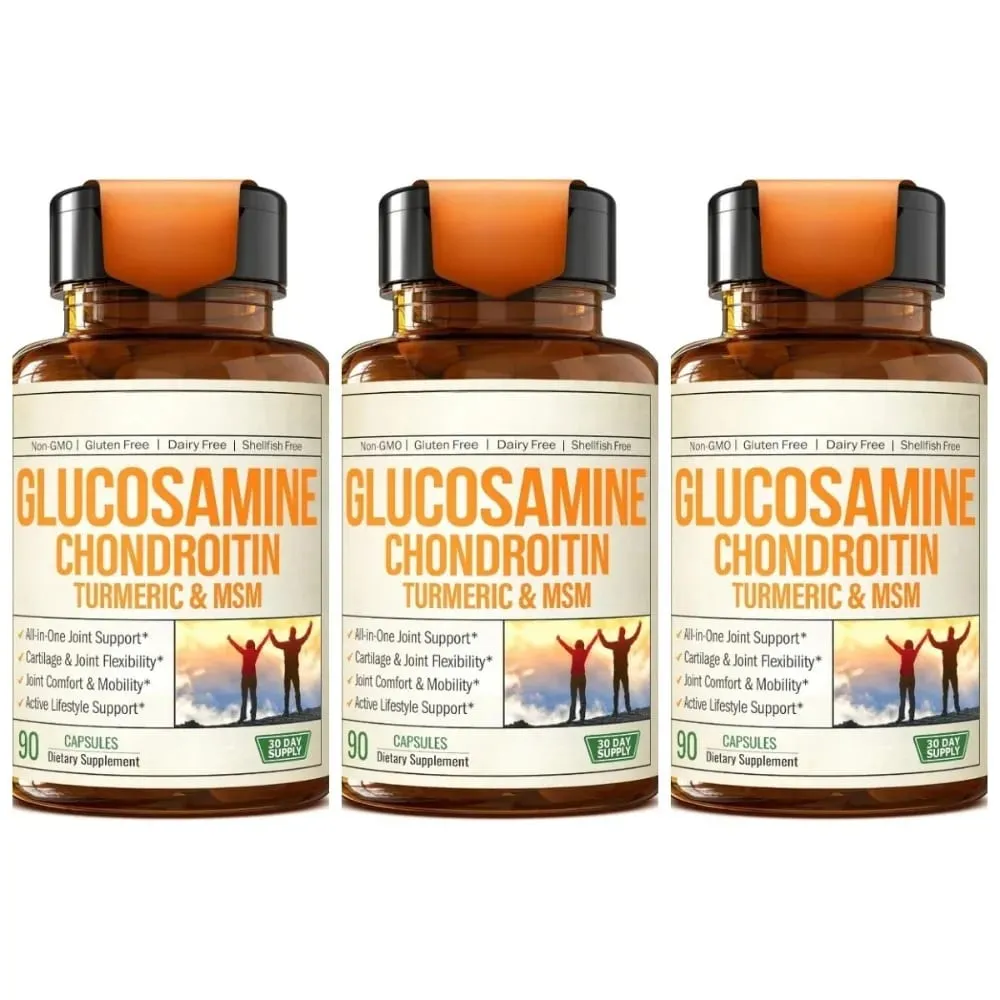 Glucosamine Chondroitin MSM Supplement Capsules with Turmeric Daily Joint Care Support Formula 90 Pieces — image 2