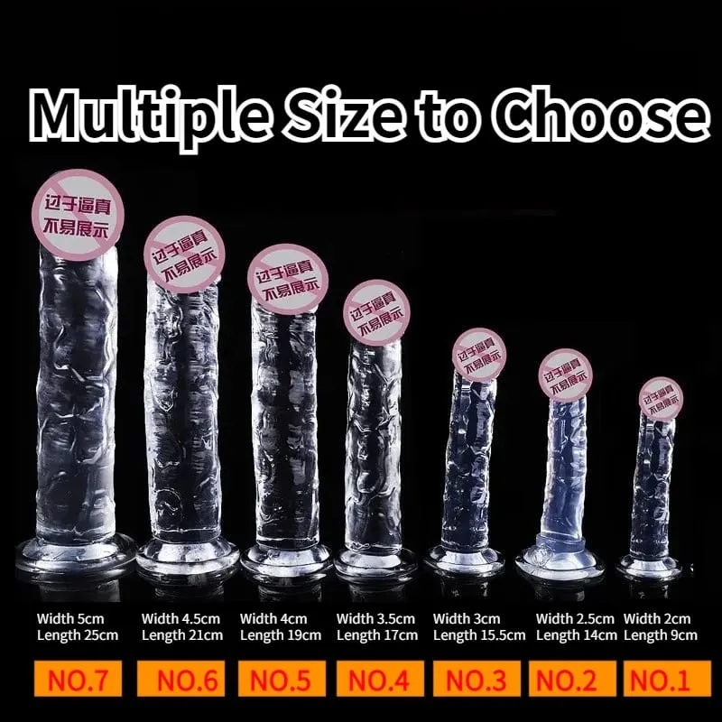 Pene finto trasparente senza uova morbido realistico pene finto ventosa butt plug giocattoli del sesso per coppie giocattoli del sesso anale della vagina dildo — image 2
