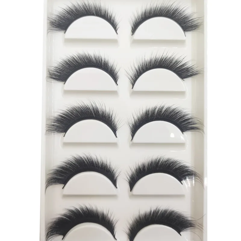 Přírodní 3D norkové umělé řasy Měkké jemné nadýchané oči umělé řasy make-up řas krása kočka Cilios 5 párů 15 stylů — image 28