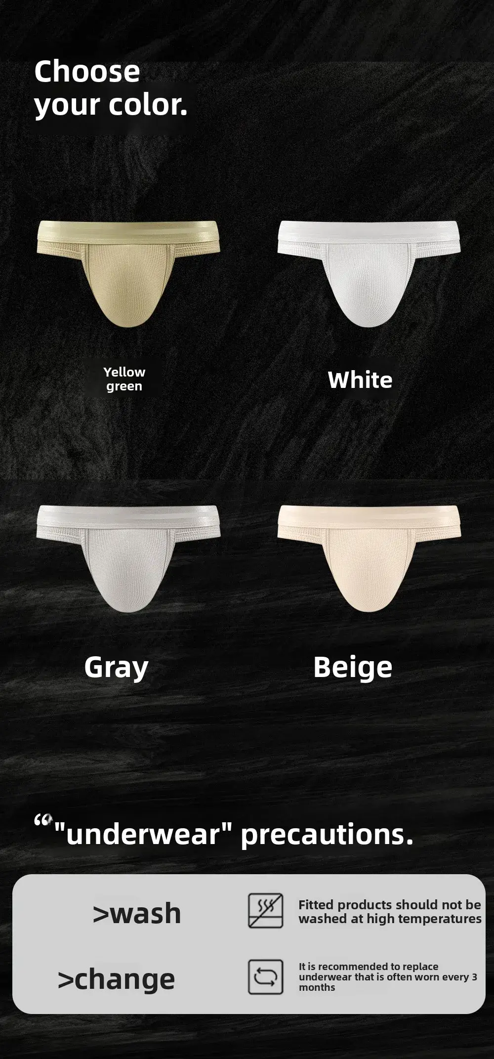 3pcs Sexy Men Waffle Cotton Briefs with Raised Bag Support Pouch with Hole U Spacious Separate Crotch Breathable Anti-sweat — image 15