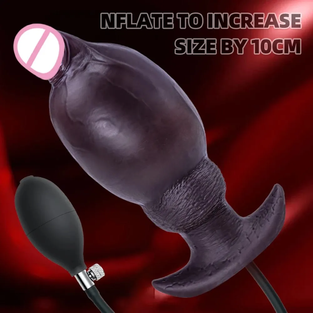 Plugue anal inflável para bunda grande, pênis, silicone macio, vestível, monstro, nó, treinador, pau para homens, mulheres, gays, brinquedos sexuais adultos