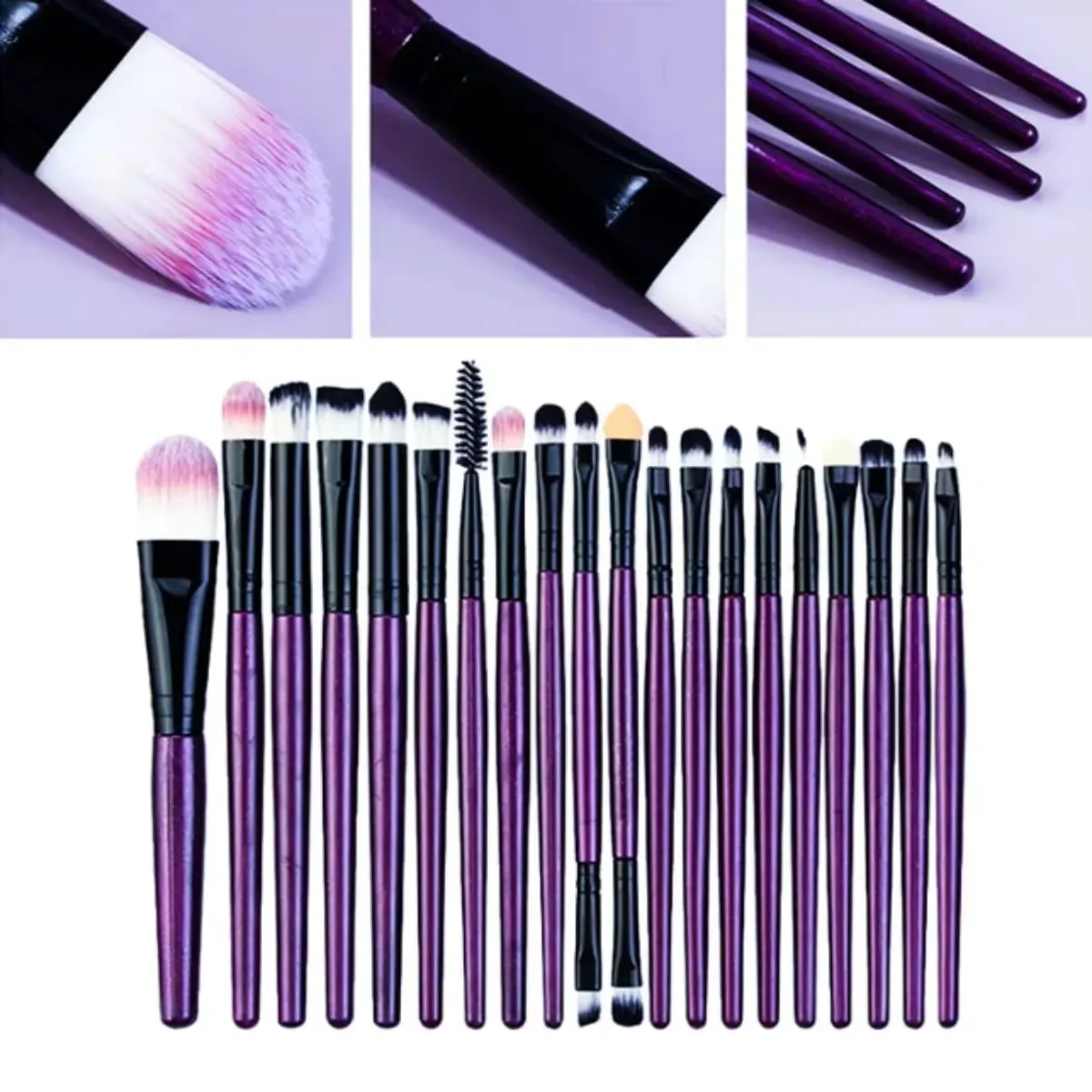 20 stk Makeup børste sæt Eyeliner Brush Blending Brush Makeup børster til kinder Øjen kosmetisk foundation børste Make up børster sæt — image 2