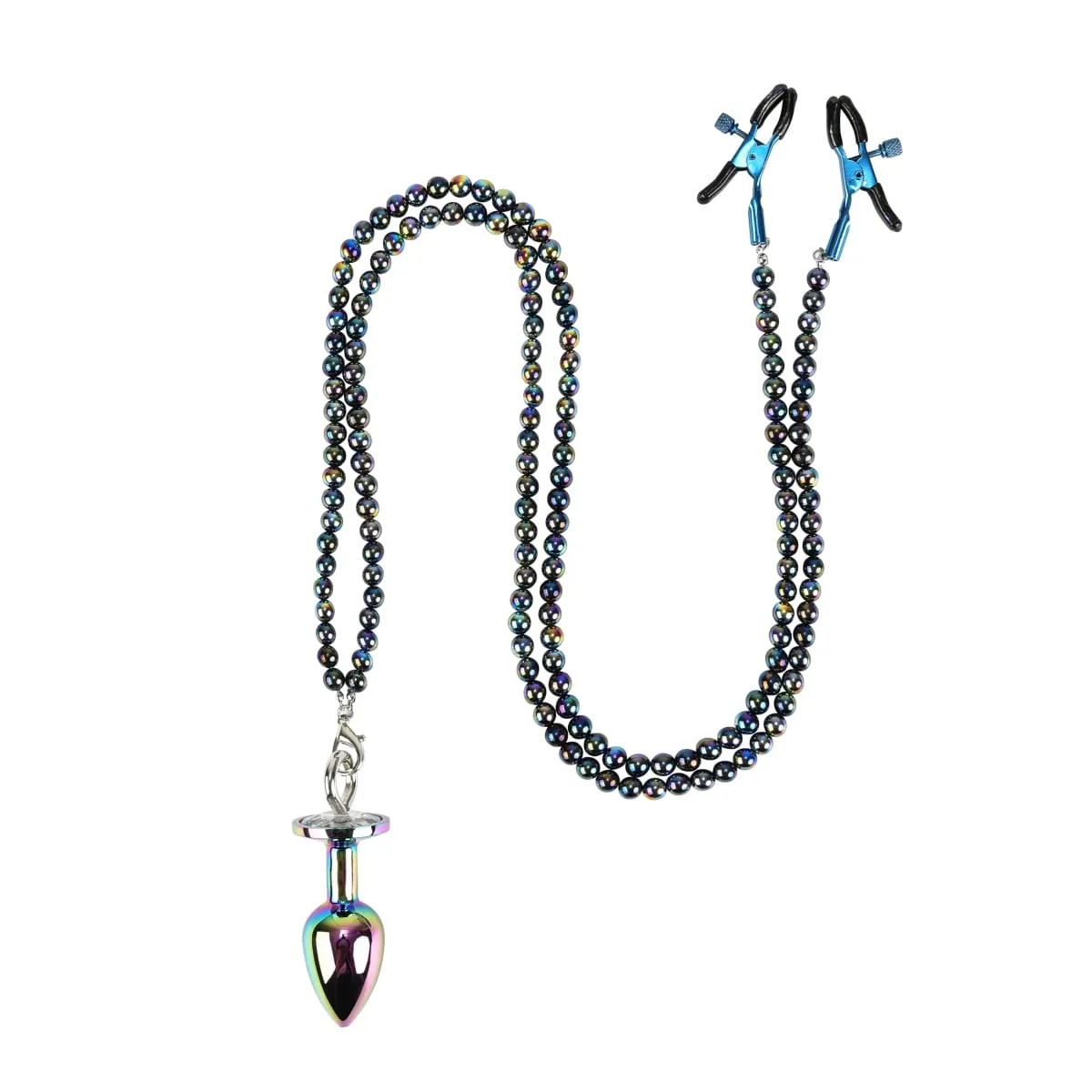 Piccole medie grandi perline anali Butt plug Morsetti per capezzoli di perle Set con catena Clip per seno in metallo Bondage Coppia schiava Gioco Giocattolo del sesso — image 3