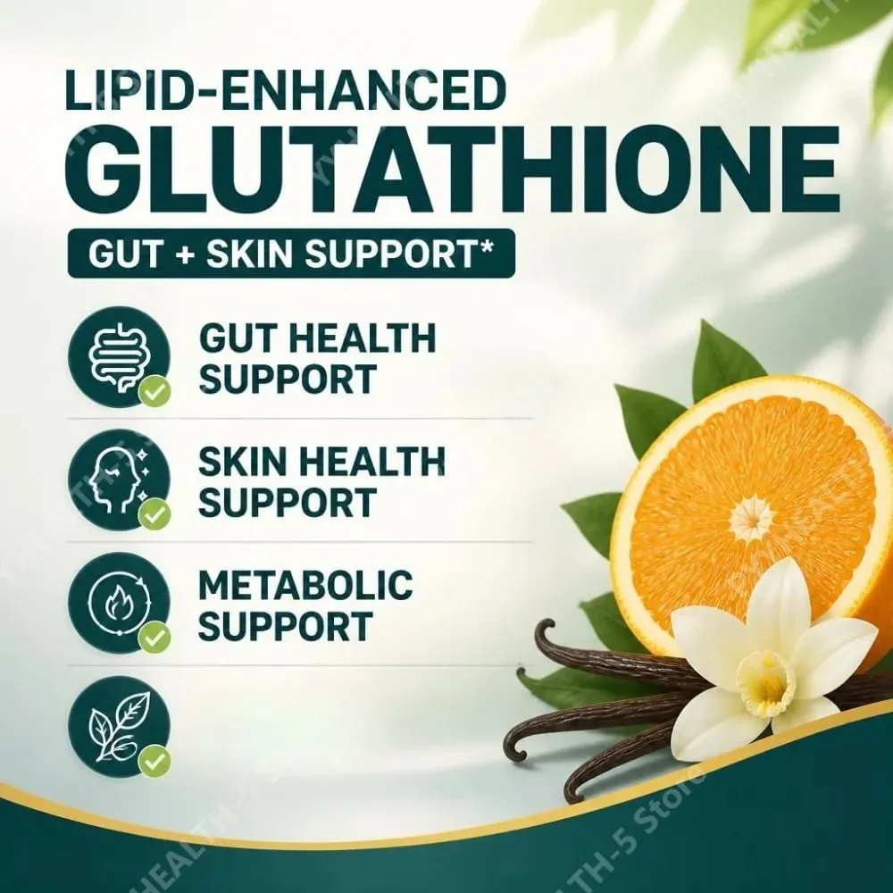 Balíčky tekutého doplňku glutathionu s vylepšeným obsahem lipidů s citrusovou vanilkou podporují zdraví střev a zdraví pokožky 26 balení 130 ml — image 5