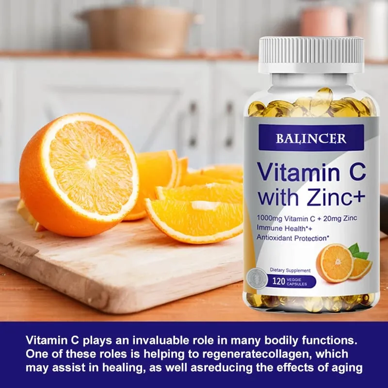 Vitamin C with Zinc Bioavailable Ascorbic Acid Zinc Oxide Non-GMO and Gluten-Free Supplement — image 4