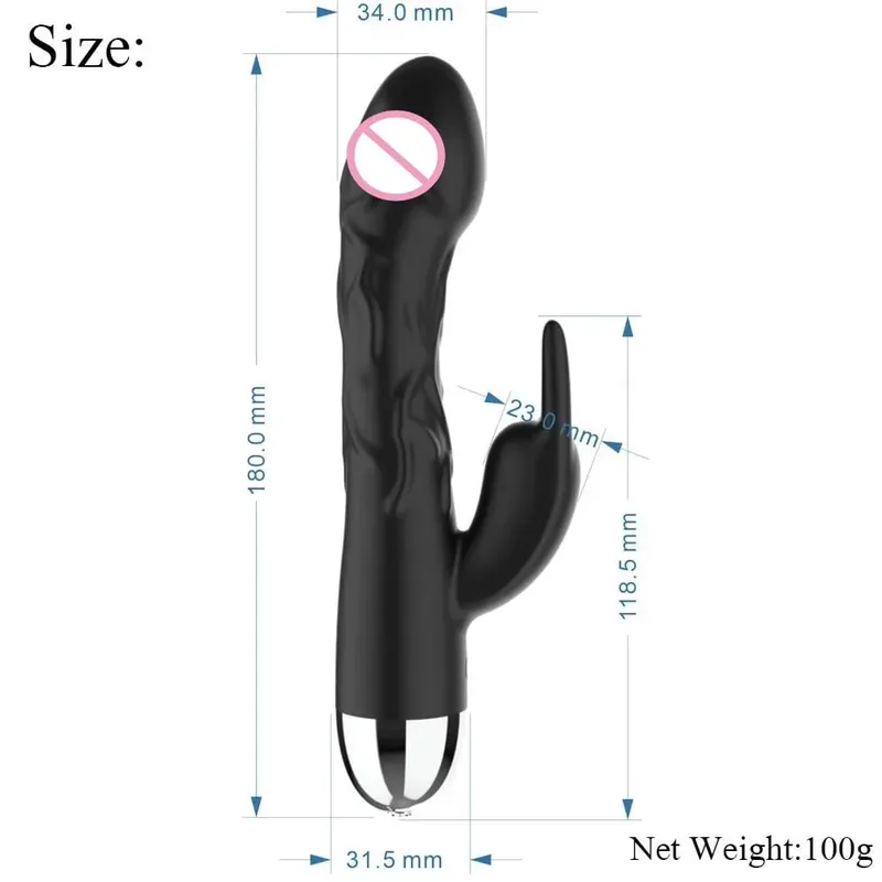 Ogromny silikonowy wibrator Dildo królik dla kobiet stymulacja łechtaczki masaż 10 prędkości G Spot wibrator zabawki erotyczne dla dorosłych