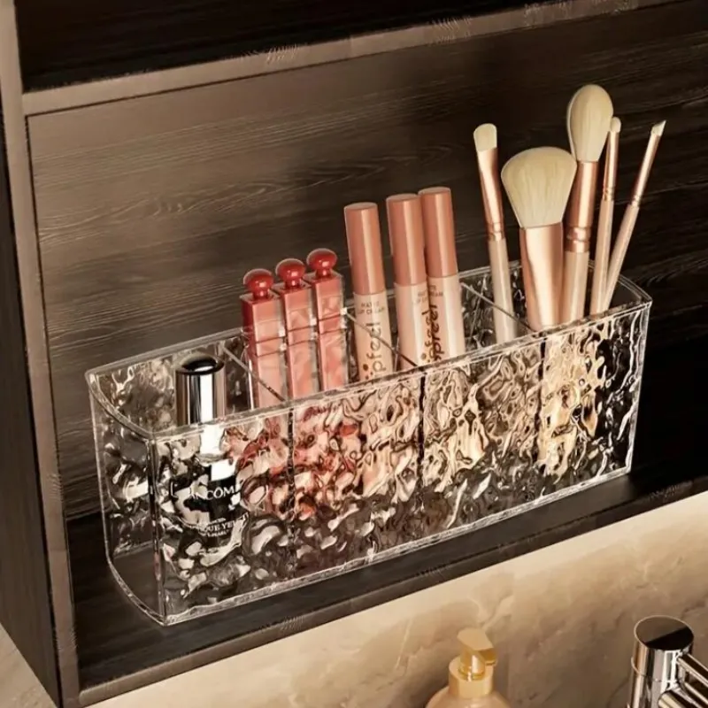 Boîte de rangement de maquillage cosmétique en acrylique à 4 trous, boîte de rangement transparente pour rouge à lèvres, pinceaux, crayon à sourcils, outils de maquillage de grande capacité — image 4