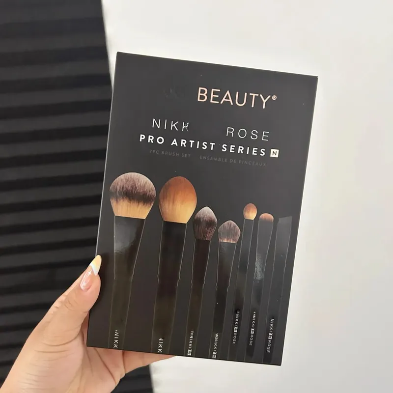 BKNikki Pro Artist ชุดแปรงแต่งหน้า 7 ชิ้น Professional Face Powder Blush อายแชโดว์ Brow Liner แปรงเครื่องสำอาง — image 7