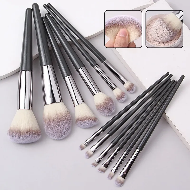 Set di pennelli per trucco rosa da 12 pezzi Pennelli per correttore, fard, cipria, ombretto, evidenziatore, fondotinta, strumenti di bellezza cosmetica — image 8