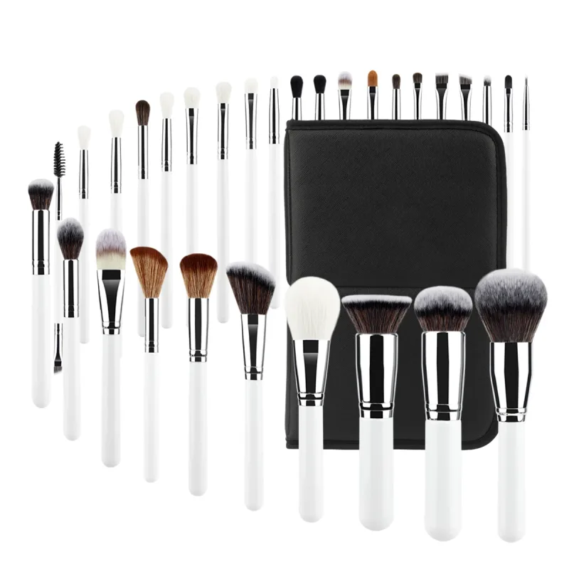 30 stk professionelle makeup børster sæt med bærbar opbevaringstaske sort og hvid børster opfylder helt makeup behov — image 8