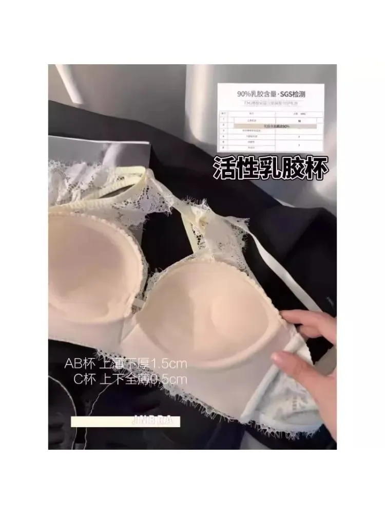 สเปนชุดชั้นในลูกไม้ชุด VS-แรงบันดาลใจ Halter Bra หน้าอกขนาดเล็ก Anti-Droop Slimming สนับสนุน PURE Winter Comfort Bralette — image 6