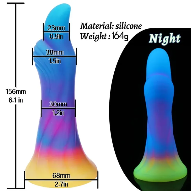 Palam Dubur Bercahaya Malam Realistik Bercahaya Monster Naga Dildo untuk Wanita Lelaki Palam Punggung Seksi Bentuk Anjing Mainan Seks untuk Pasangan — image 18