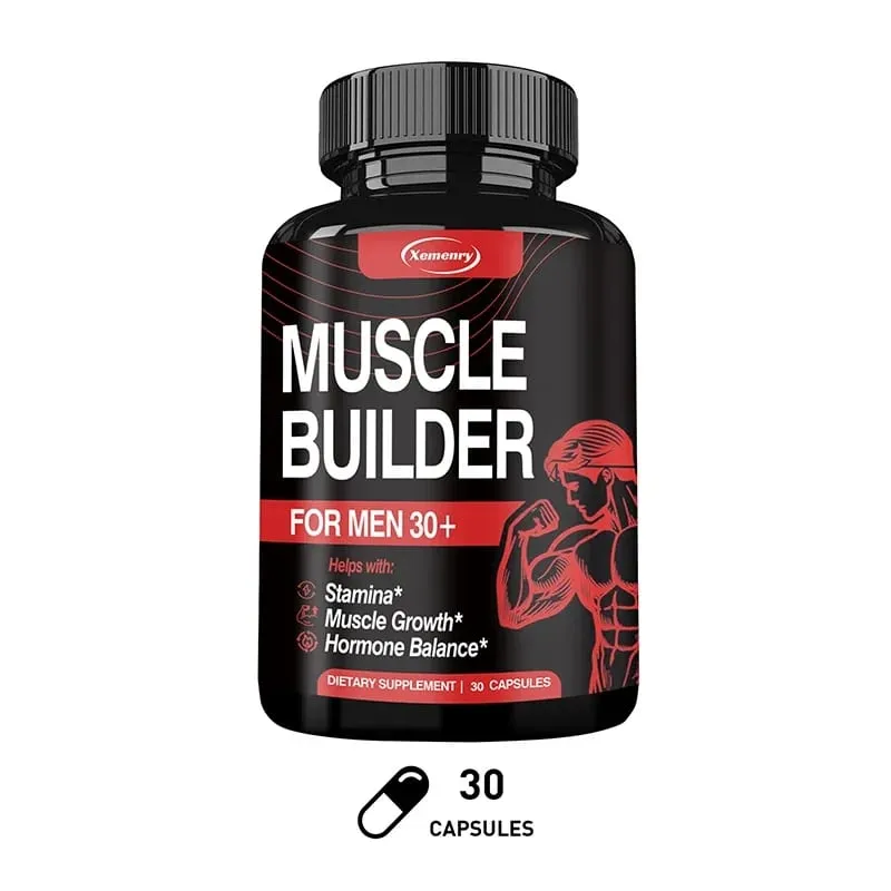 Muscle Builder for Men 30+ - Boosts Muscle Strength and Endurance Supports Hormone Balance