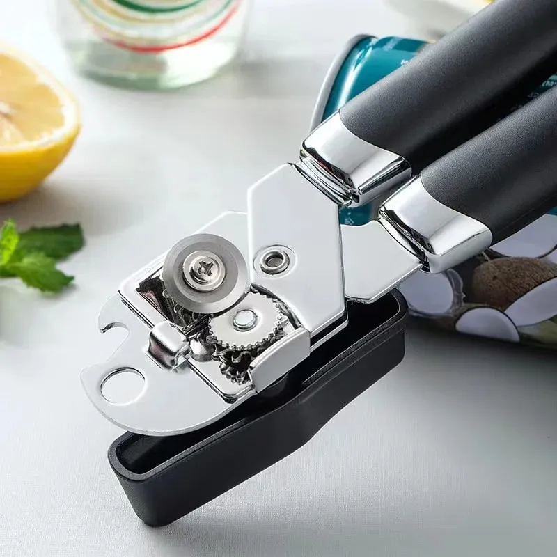Stainless Steel Can Opener Multifunctional Manual Strong Grip Opener Side Cut Tins Bottle Opener Kitchen Gadgets — image 6