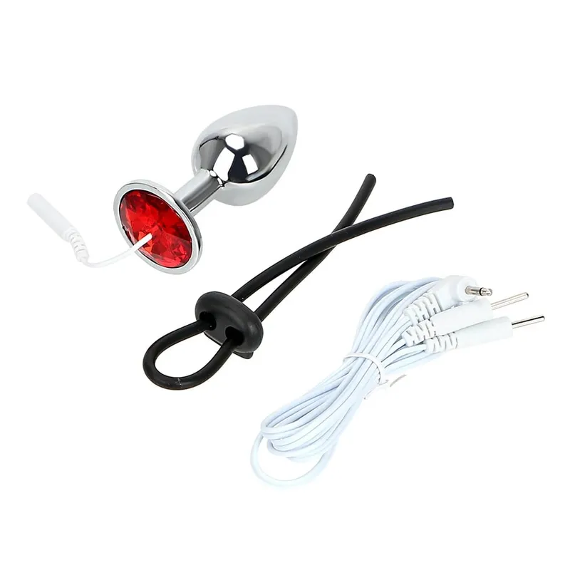 Elektrische Schok Penis Ring Anale Plug Voor Mannen Cock Exerciser Butt Dilatator Vrouwen Tepelklemmen Medische Stimulator Seksspeeltjes Volwassen 18