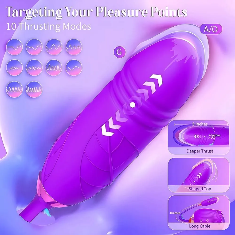 Rose Vibrator Toy for Women Clitoral Sucking Vibrator G-spot Thrusting Dildo Clit Nipple Sucker Vibrater Female Couple Sex Toys — image 4
