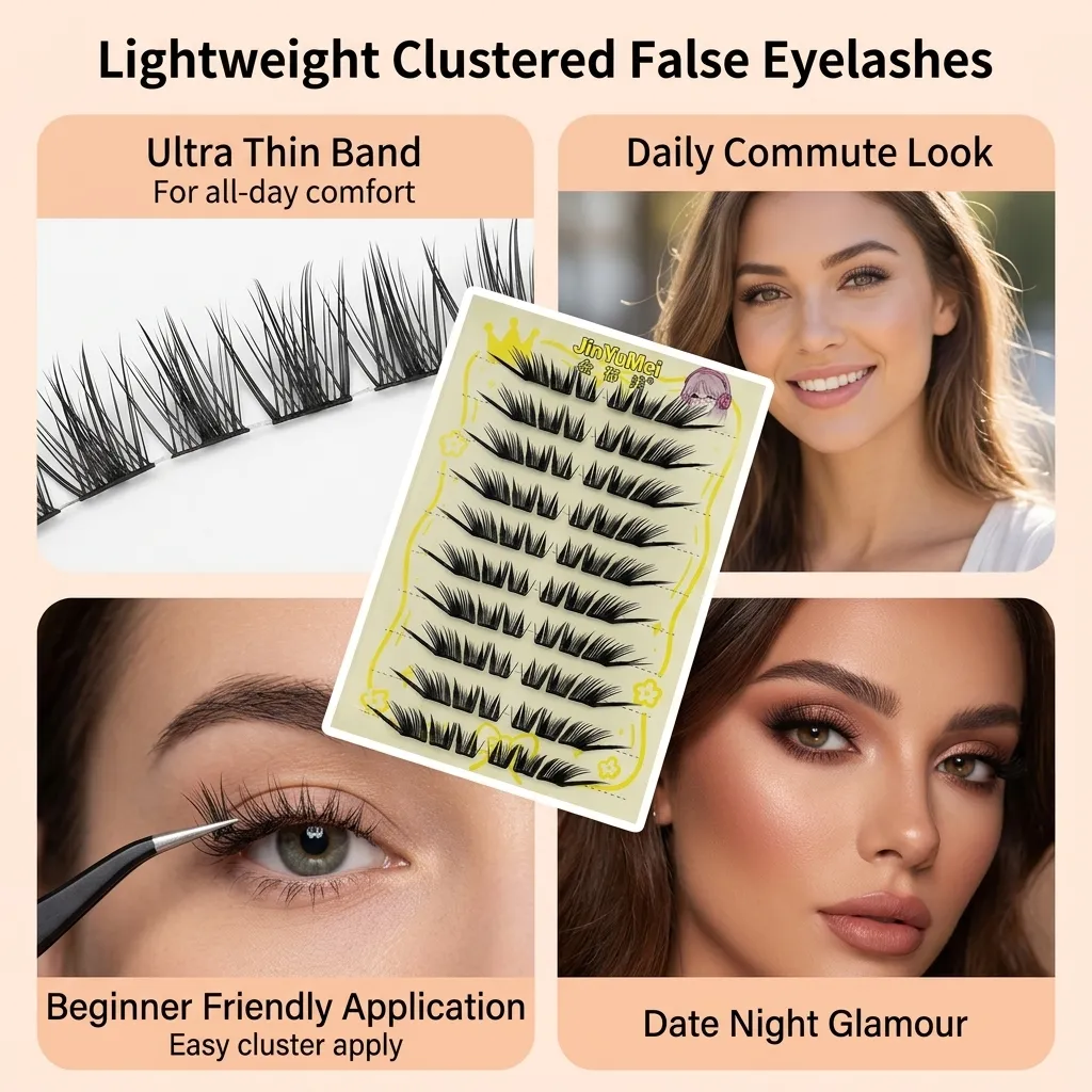 Zufällige Paket Cluster falsche Wimpern natürliches Volumen C Curl Wimpern für Anfänger tägliches Make-up Matte Make-up Augen Makup-Tools — image 7