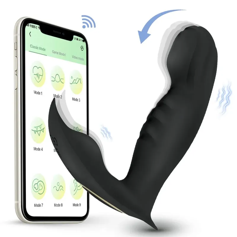 Støbende anal vibrator til mænd Butt Plug Anal Plug Fjernbetjening Teleskopisk prostata massager til homoseksuelle sexlegetøj til mænd Kvinder — image 4