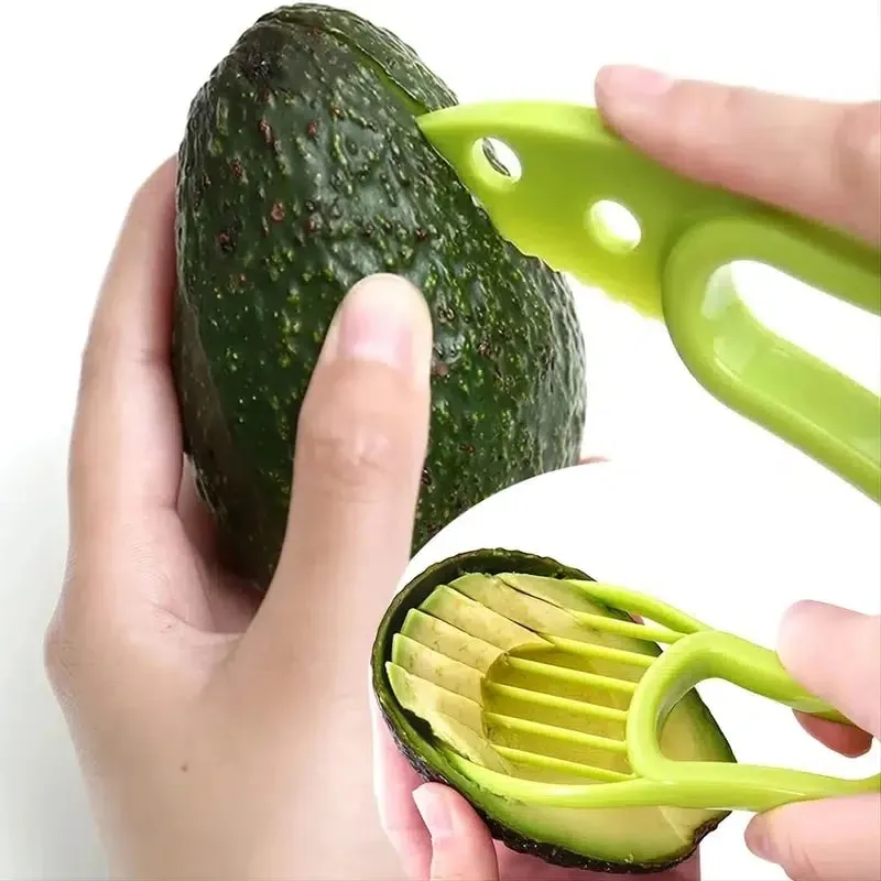 1pc 3 Dalam 1 Alat Penghiris Avokado Pelbagai Fungsi Alat Dapur Pemotong Pitters Avokado — image 2