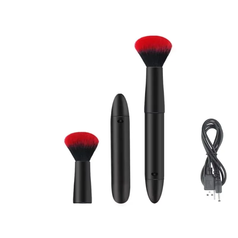 Elektrický sypký štětec na pudr Multifunkční štětec na rychlý make-up Blush 10 převodů Vibrační dobíjecí štětec na make-up