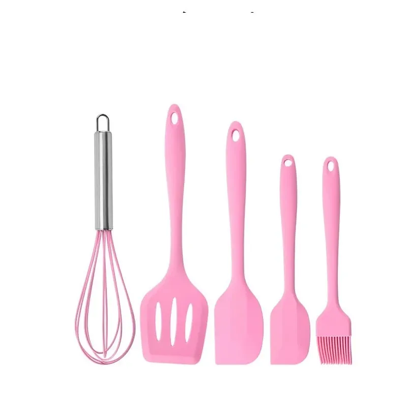 5 Pieces Cooking Utensils Silicone Baking Set Cooking Utensils Rubber Kitchen Utensils Baking Cooking Mixing Tools — image 1