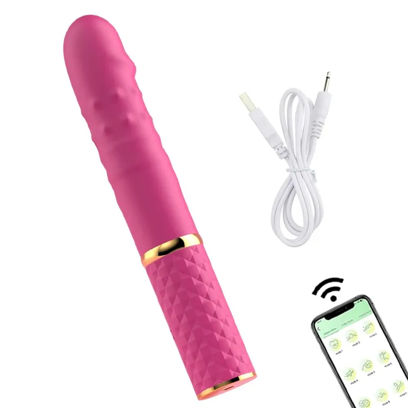 เริ่มต้น Telescopic Dildo Vibrator Thrusting Retractable หี G Spot Clitoral Anal Stimulation Sex Machine ของเล่นสำหรับผู้หญิง