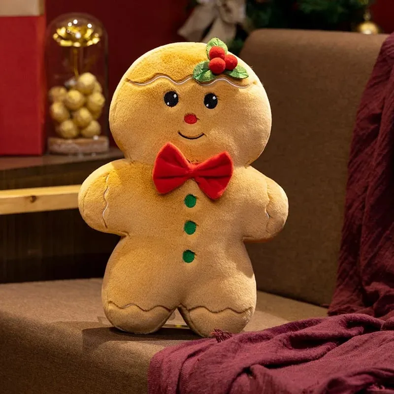 1PC felice Natale Pane allo zenzero Pupazzo di neve Peluche Cuscino di peluche Farcito Cabina Casa Albero di Natale Decorazione per feste Bambola — image 7