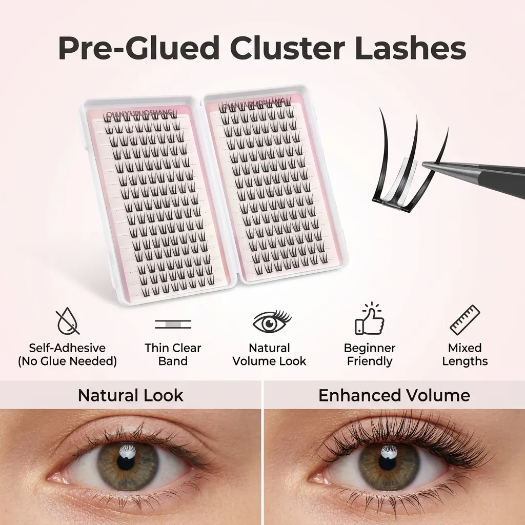 Faux cils Idols pour femmes, 30 rangées, Volume naturel, maquillage quotidien des yeux, pour femmes débutantes, grande capacité, boucles C, en Fiber synthétique — image 5
