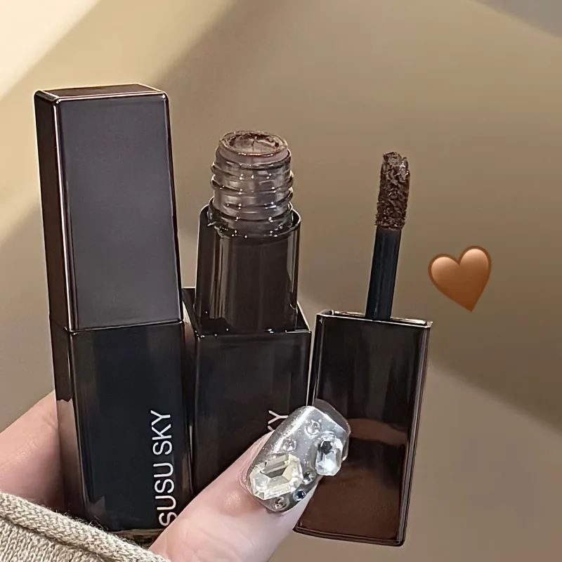 Wasserdichter Punk Gothic Mattschwarzer Lippenstift Lila Lipgloss Make-up Mousse Lippenschlamm Dunkelrot Brauner Lippenstift Antihaft-Cup-Lippentönung — image 4